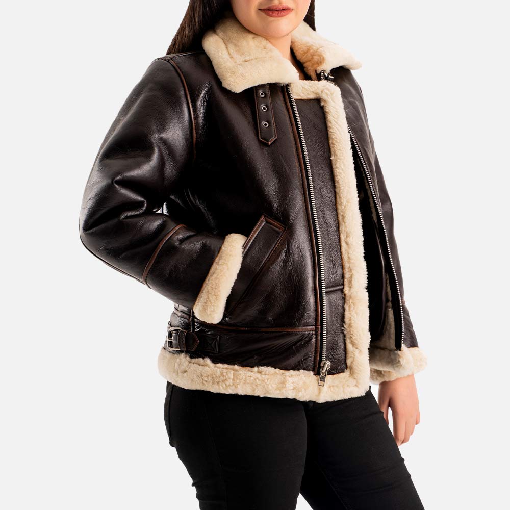 Freda B-3 Real Shearling Bomber Jacket