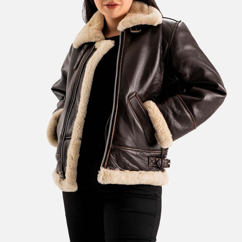 Freda B-3 Real Shearling Bomber Jacket