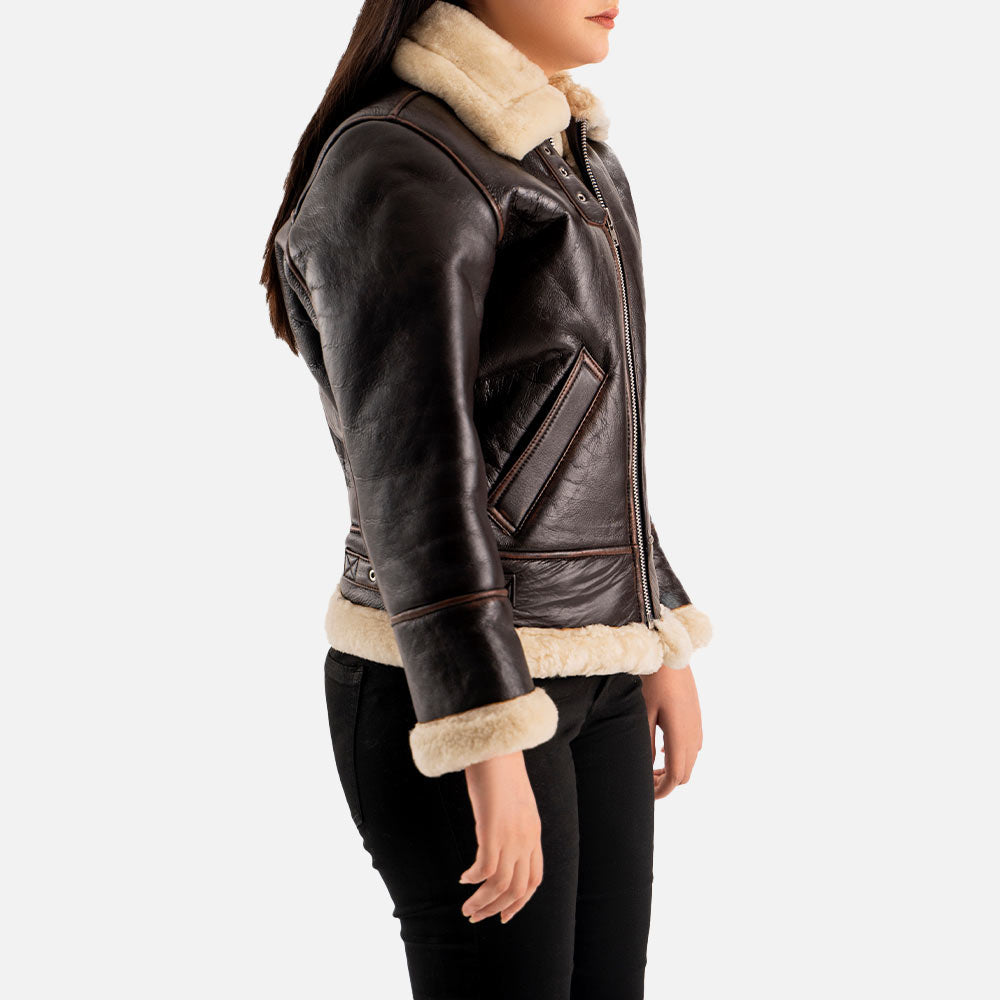 Freda B-3 Real Shearling Bomber Jacket