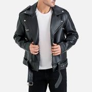 Positano Black Biker Leather Jacket - image 2