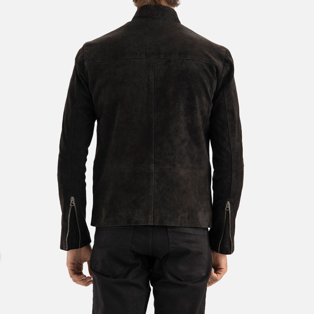 Cervino Black Suede Biker Jacket - image 9