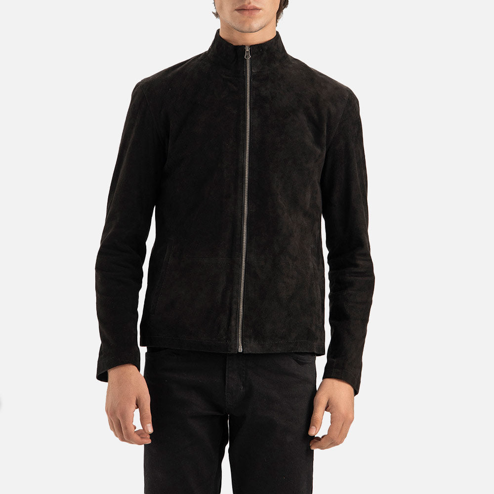 Cervino Black Suede Biker Jacket - image 3
