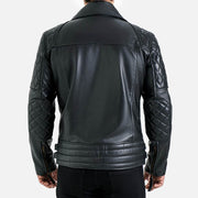 Bari Black Biker Leather Jacket - image 4