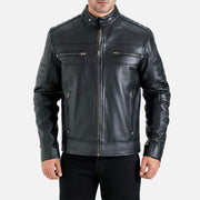 Cagliari Black Biker Leather Jacket - image 3