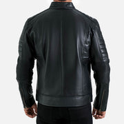 Cagliari Black Biker Leather Jacket - image 4