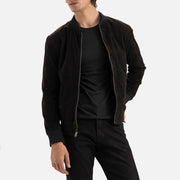 Ortisei Black Suede Bomber Jacket - image 1