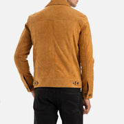 Napoli Tan Suede Leather Trucker Jacket - image 5