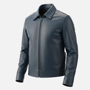 Tropea Blue Leather Jacket - image 8