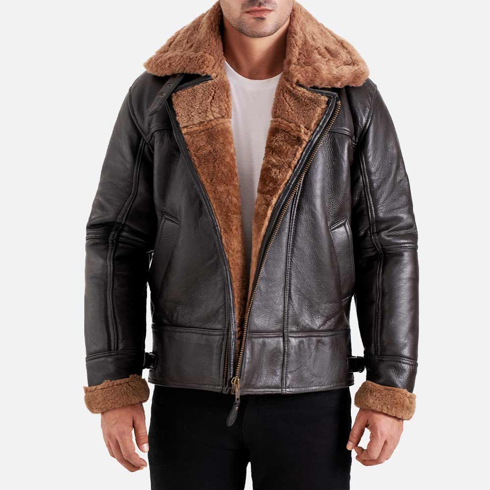 Merano Brown Real Shearling Bomber Jacket - image 2