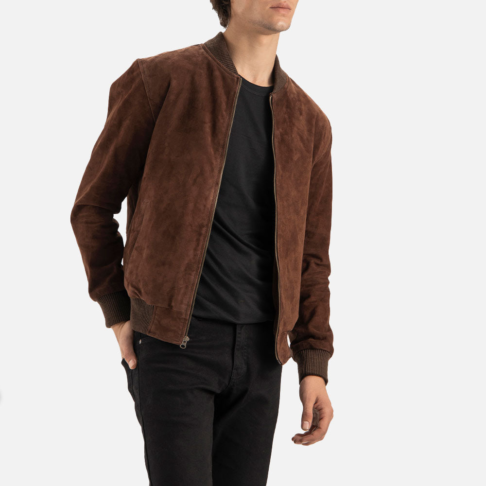 Ortisei Brown Suede Bomber Jacket - image 2