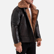 Merano Brown Real Shearling Bomber Jacket - image 4