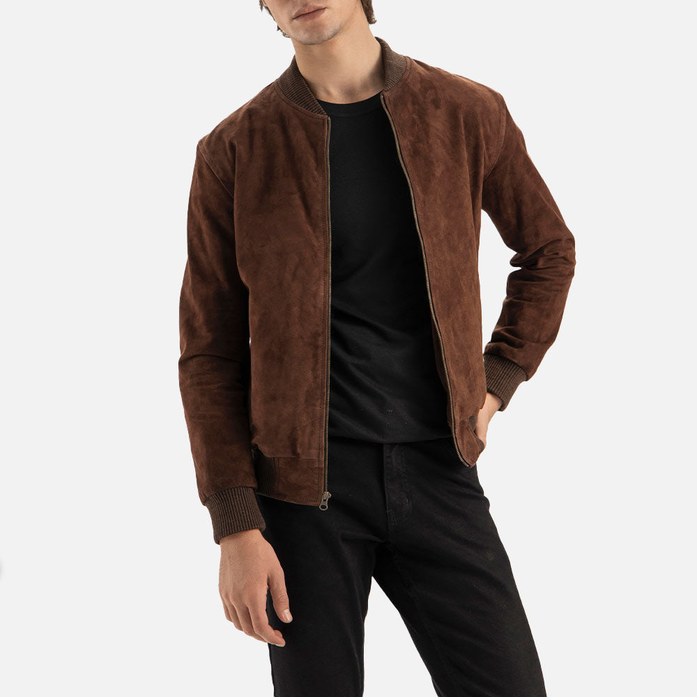 Ortisei Brown Suede Bomber Jacket - image 3