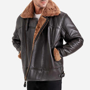 Merano Brown Real Shearling Bomber Jacket - image 3