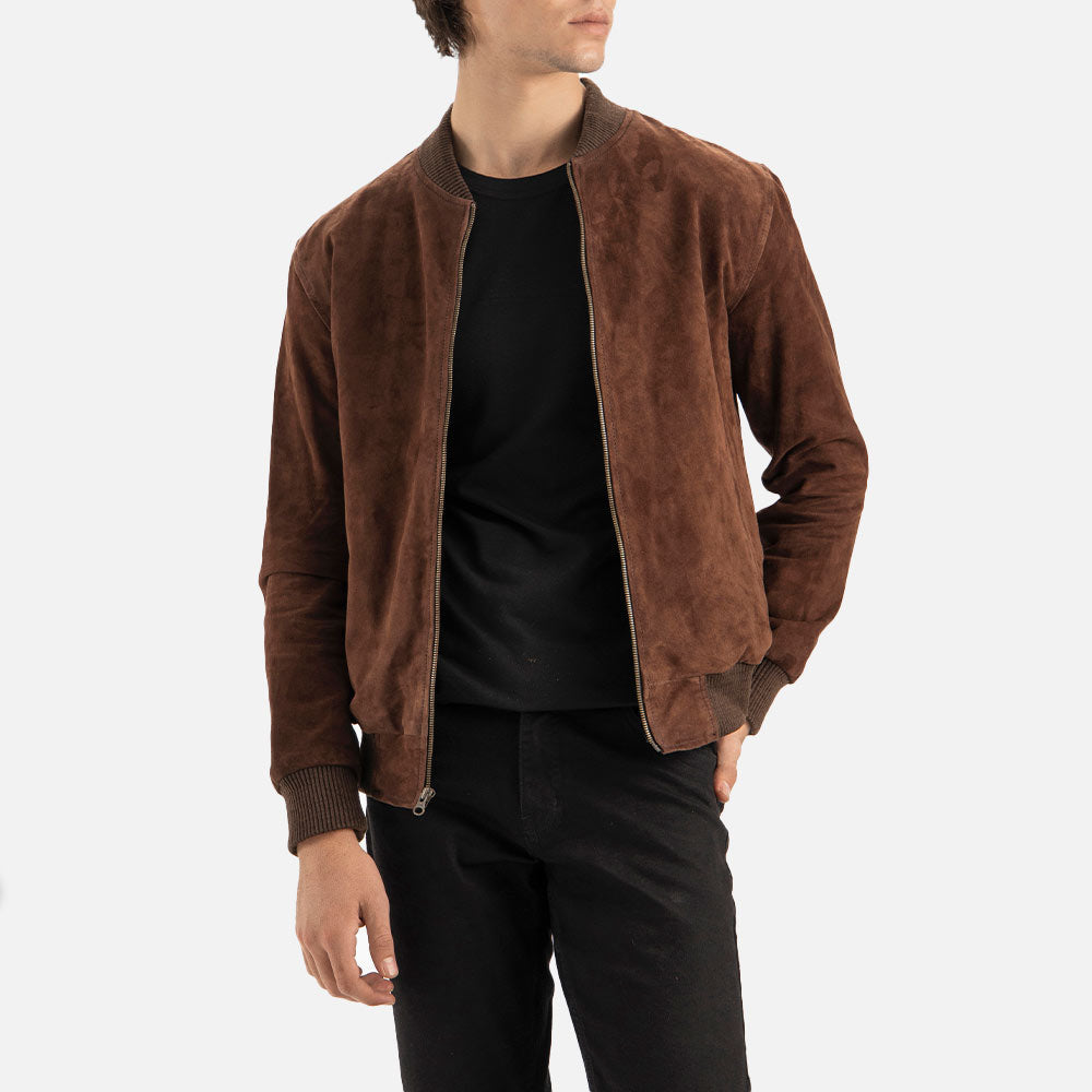 Ortisei Brown Suede Bomber Jacket - image 1