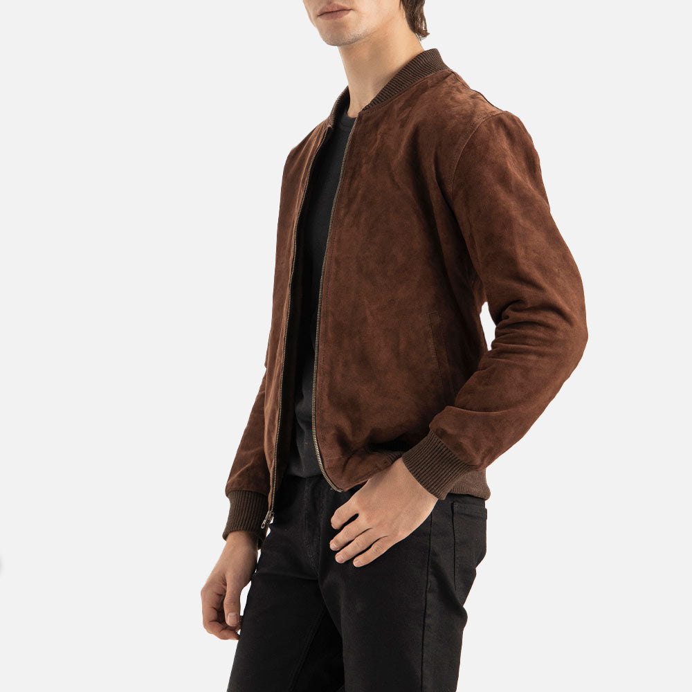 Ortisei Brown Suede Bomber Jacket - image 4