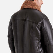 Merano Brown Real Shearling Bomber Jacket - image 6