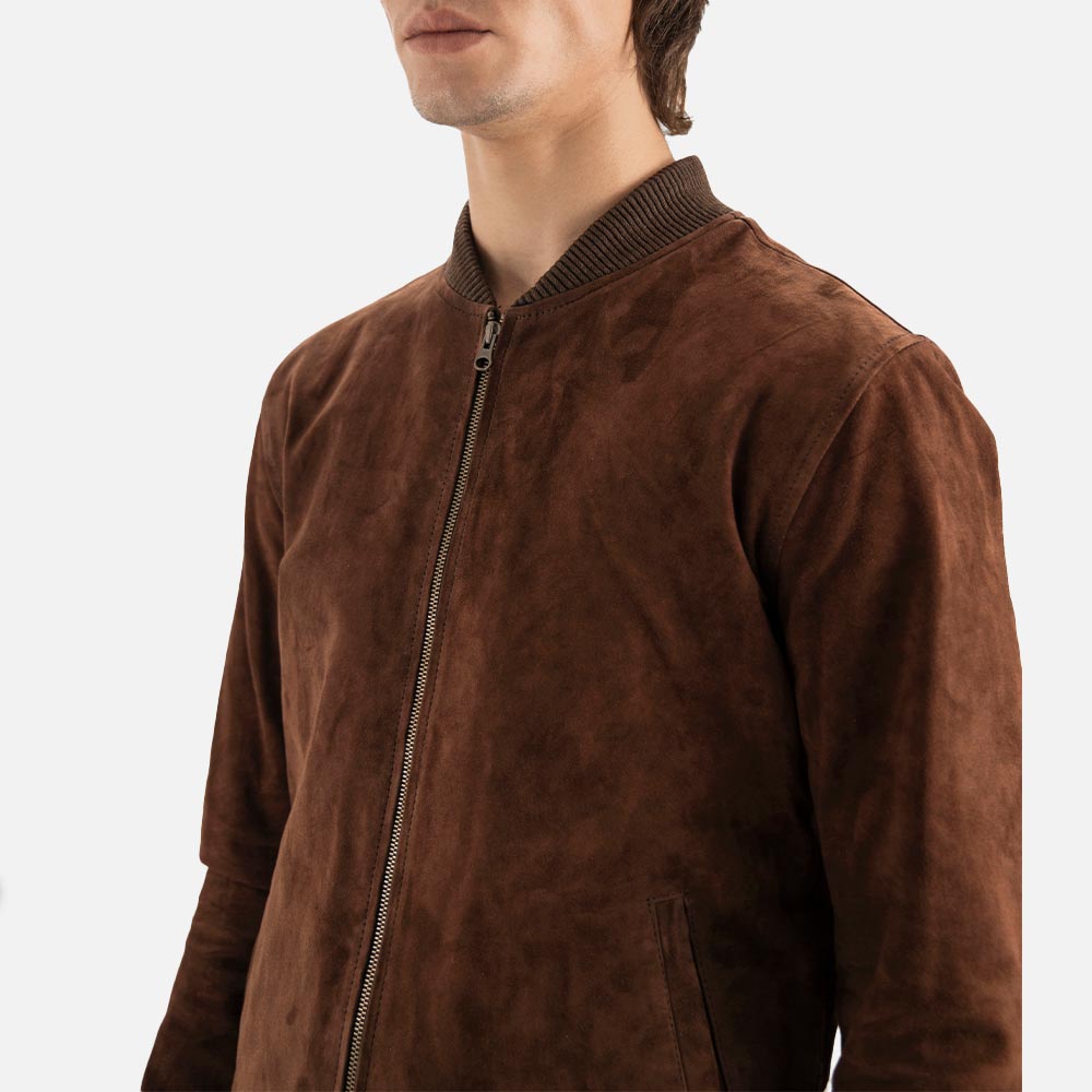 Ortisei Brown Suede Bomber Jacket - image 5