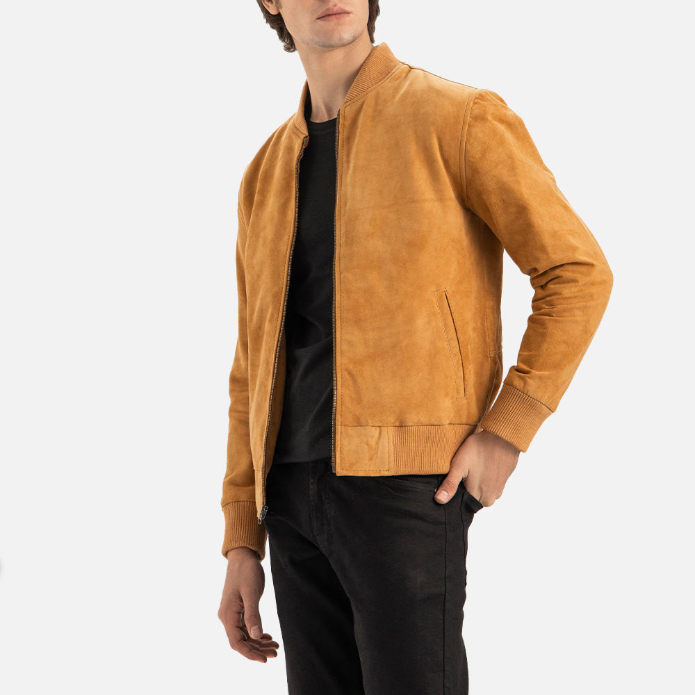 Ortisei Tan Suede Bomber Jacket - image 2