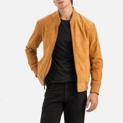 Ortisei Tan Suede Bomber Jacket - image 3