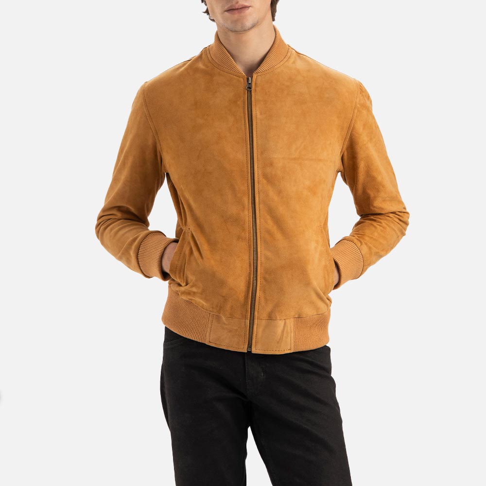 Ortisei Tan Suede Bomber Jacket - image 6
