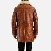 Monte Rosa Distressed Tan Real Shearling Bomber Coat - image 7