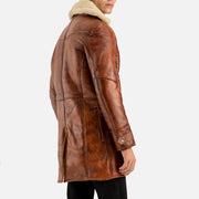 Monte Rosa Distressed Tan Real Shearling Bomber Coat - image 6