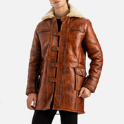 Monte Rosa Distressed Tan Real Shearling Bomber Coat - image 5