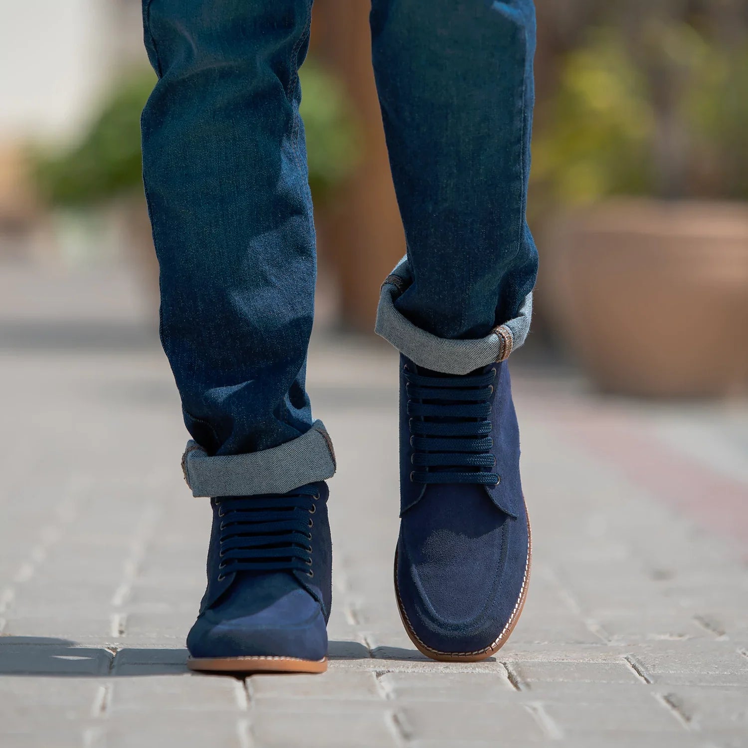 Orlaven Bearman Moc Toe Blue Suede Boots footwear image 7