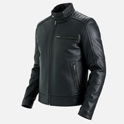 Puglia Black Leather Biker Jacket - image 7