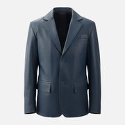 Bolzano Blue Leather Coat - image 6