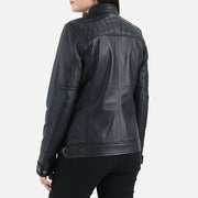 Marmolada Quilted Black Leather Biker Jacket