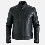 Puglia Black Leather Biker Jacket - image 6