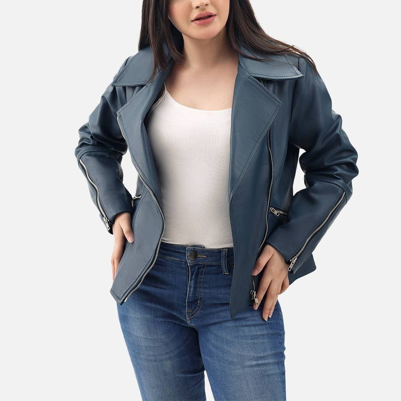 Donna Leather Biker Jacket