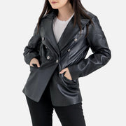 Monte Black Leather Blazer