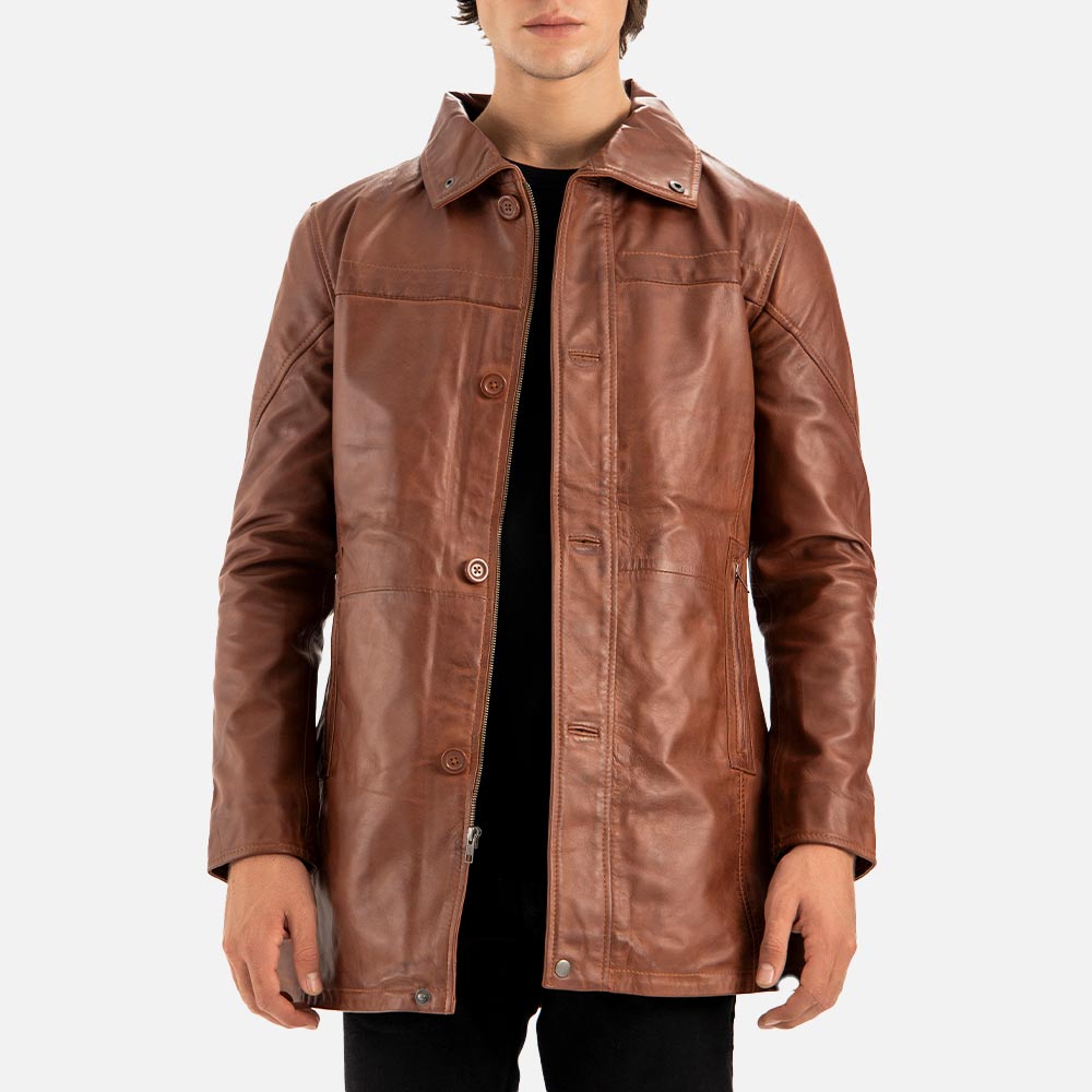 Sardegna Brown Leather Coat - image 6