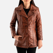 Piuma Nera Brown Leather Trench Coat