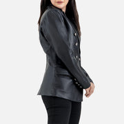 Monte Black Leather Blazer