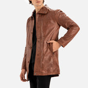 Sardegna Brown Leather Coat - image 2