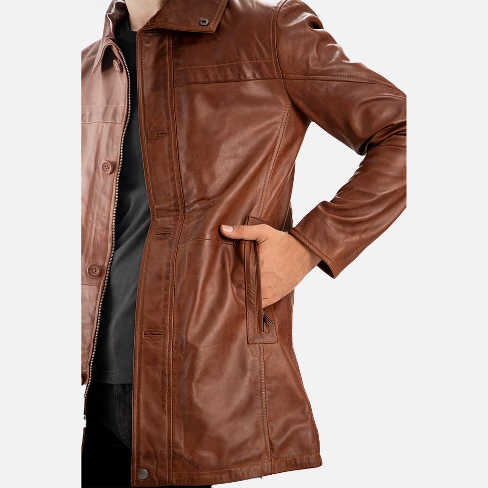 Sardegna Brown Leather Coat - image 5