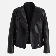 Fiamma Black Leather Biker Jacket