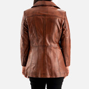 Piuma Nera Brown Leather Trench Coat