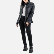 Marmolada Quilted Black Leather Biker Jacket