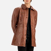 Sardegna Brown Leather Coat - image 7