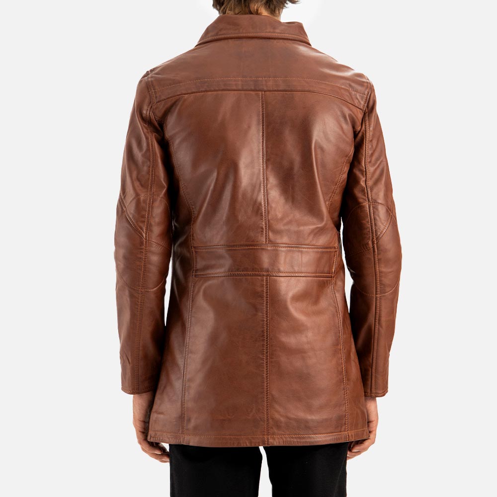 Sardegna Brown Leather Coat - image 8
