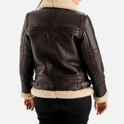 Calda Donna B-3 Brown Real Shearling Bomber Jacket