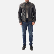 Salerno Distressed Brown Leather Biker Jacket - image 6