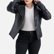 Courmayeur Black Leather Biker Jacket