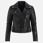 Sorrento Black Leather Biker Jacket