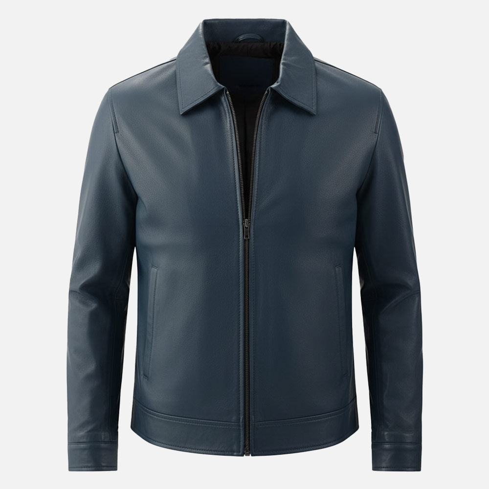 Tropea Blue Leather Jacket - image 7