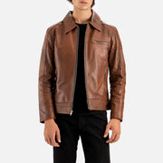 Calabria Brown Leather Biker Jacket - image 6